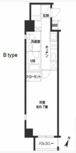 カスタリア神保町 801 間取り図
