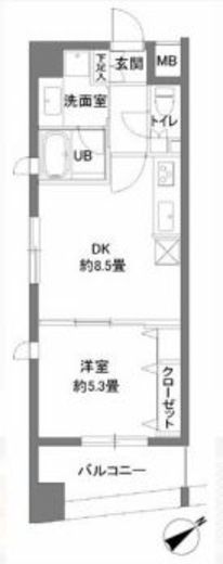 カスタリア新御茶ノ水 802 間取り図