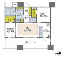 イニシアイオ芝公園 13階 間取り図