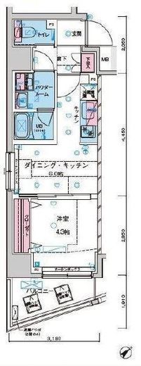 ジェノヴィア水天宮前2スカイガーデン 802 間取り図