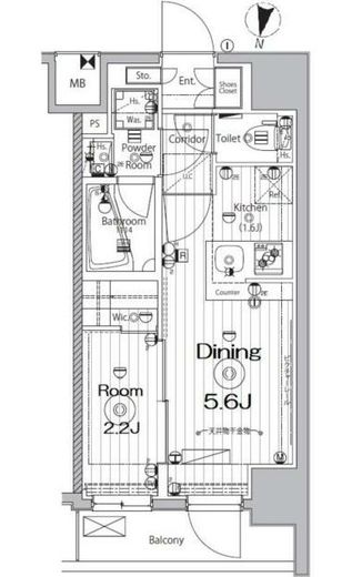 メイクス新中野アジールコート 403 間取り図