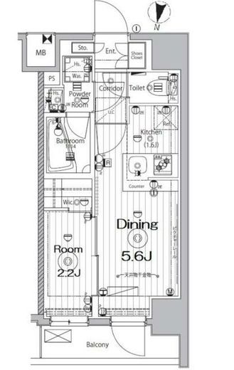 メイクス新中野アジールコート 704 間取り図