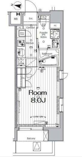 メイクス新中野アジールコート 409 間取り図