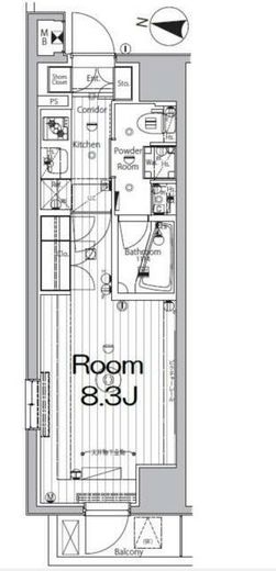 メイクス新中野アジールコート 8階 間取り図