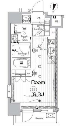 メイクス新中野アジールコート 301 間取り図