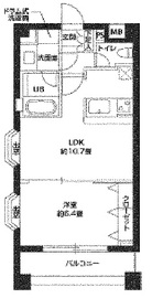 カスタリア自由が丘 401 間取り図