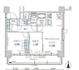 パークアクシス菊川ステーションゲート 808 間取り図