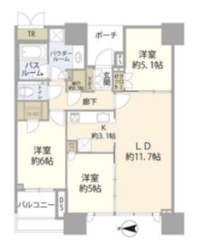 ドゥ・トゥール 3階 間取り図