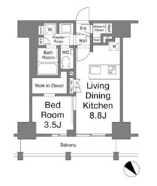 ピアース赤坂 8階 間取り図