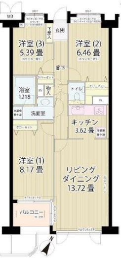 グランフォート目黒 311 間取り図