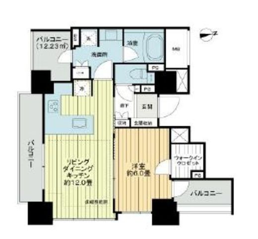 ライオンズタワー目黒川 6階 間取り図