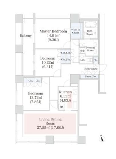 ラ・トゥール神楽坂 1307 間取り図