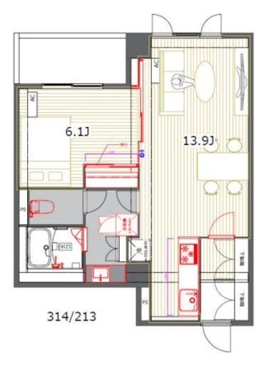 フロンティアテラス目黒 213 間取り図