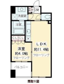 ニューシティアパートメンツ千駄ヶ谷2 202 間取り図