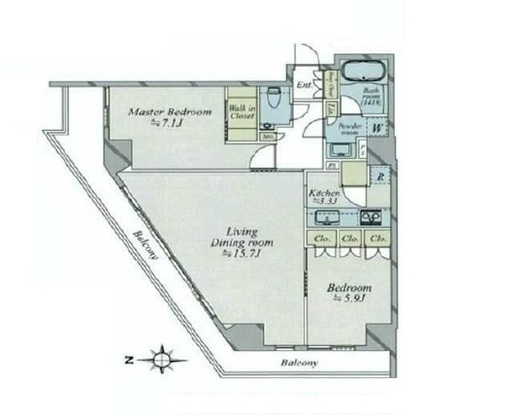 レグノ・グランデ一番町タワー 18階 間取り図