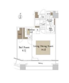 コンシェリア西新宿タワーズウエスト 13階 間取り図