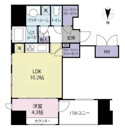 プレサンスロジェ八丁堀 203 間取り図