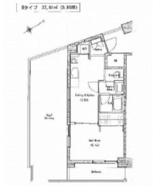 ソサエティ蔵前 1107 間取り図