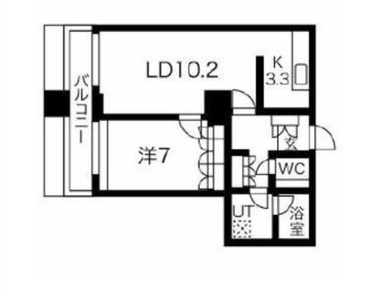 グランパークハイツ 307 間取り図