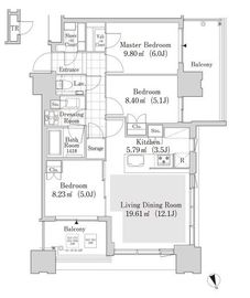 大崎ガーデンレジデンス 1611 間取り図