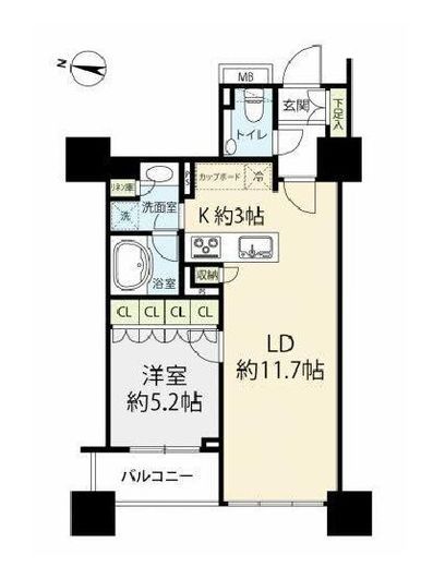 ザ・湾岸タワーレックスガーデン 17階 間取り図
