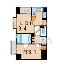 サンウッド赤坂フラッツ 5階 間取り図