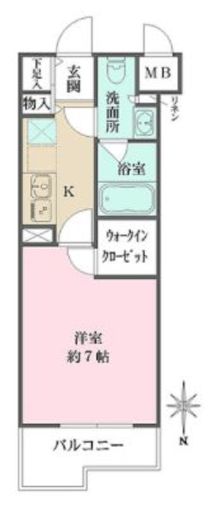 ミュプレ梅丘 205 間取り図