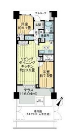 グランフォート青淵閣 1階 間取り図