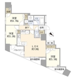 オープンレジデンシア文京茗荷谷 2階 間取り図