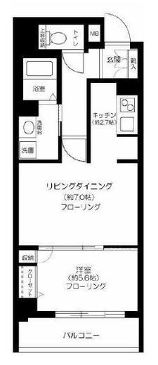 コアーズ勝どき 6階 間取り図