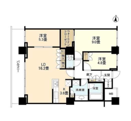 イーストコモンズ清澄白河セントラルタワー 32階 間取り図