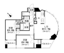 ニューシティアパートメンツ千駄ヶ谷2 1401 間取り図