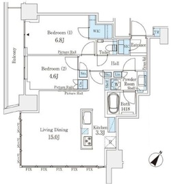 ミッドタワーグランド 5階 間取り図