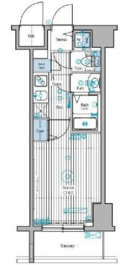 ガーラ・ステーション新宿御苑前 8階 間取り図