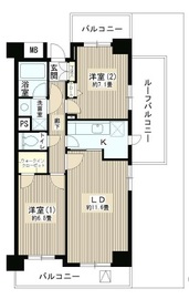 プライムアーバン目黒リバーフロント 1402 間取り図