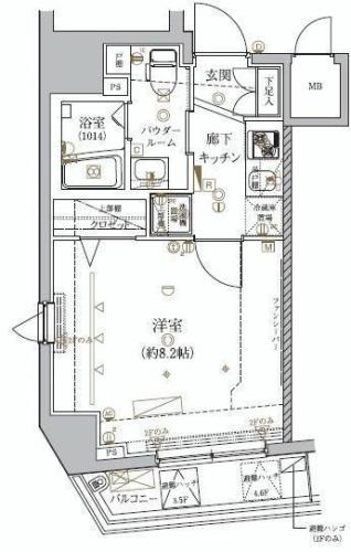 クレイシア文京春日 6階 間取り図