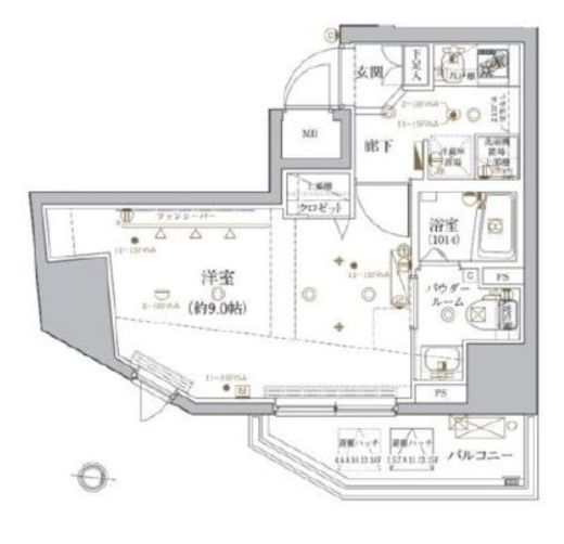 クレイシア文京春日 3階 間取り図