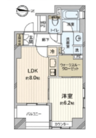 ライオンズシティ蔵前 6階 間取り図