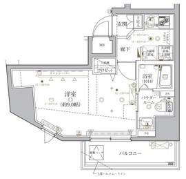 クレイシア文京春日 15階 間取り図