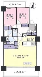 ヴィルヌーブタワー駒沢 13階 間取り図