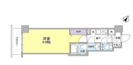 ジェイフラッツ初台 204 間取り図