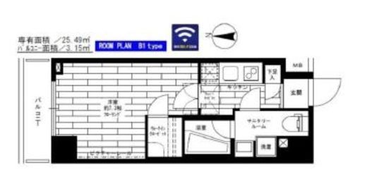 ステージファースト両国東 406 間取り図