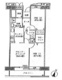 アクティ目黒駅前 1号棟 1007 間取り図