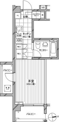 カスタリア麻布十番七面坂 214 間取り図