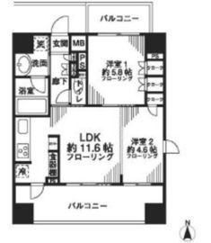 パークリュクス白金mono 1204 間取り図