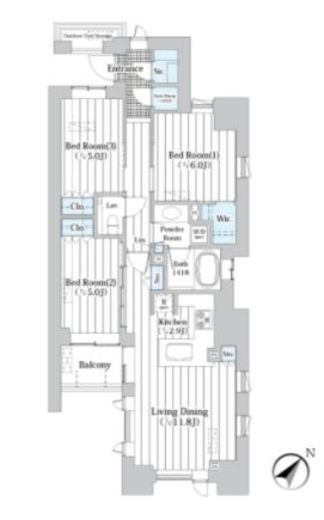 ザ・グランクラッセ日本橋イースト 10階 間取り図