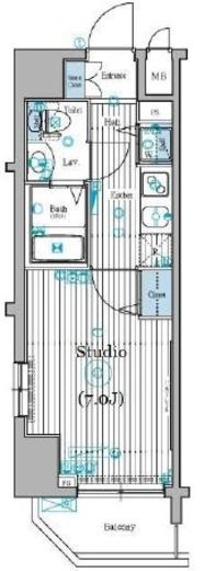 ガーラ・ステーション新宿御苑前 7階 間取り図