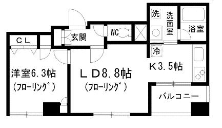 ブロッサムツクダ 701 間取り図