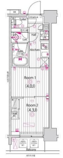 グランド・ガーラ木場 8階 間取り図