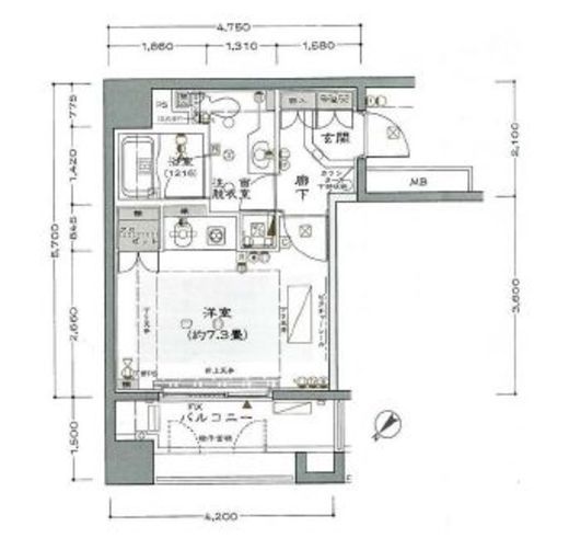 ファミールグラン銀座4丁目 4階 間取り図